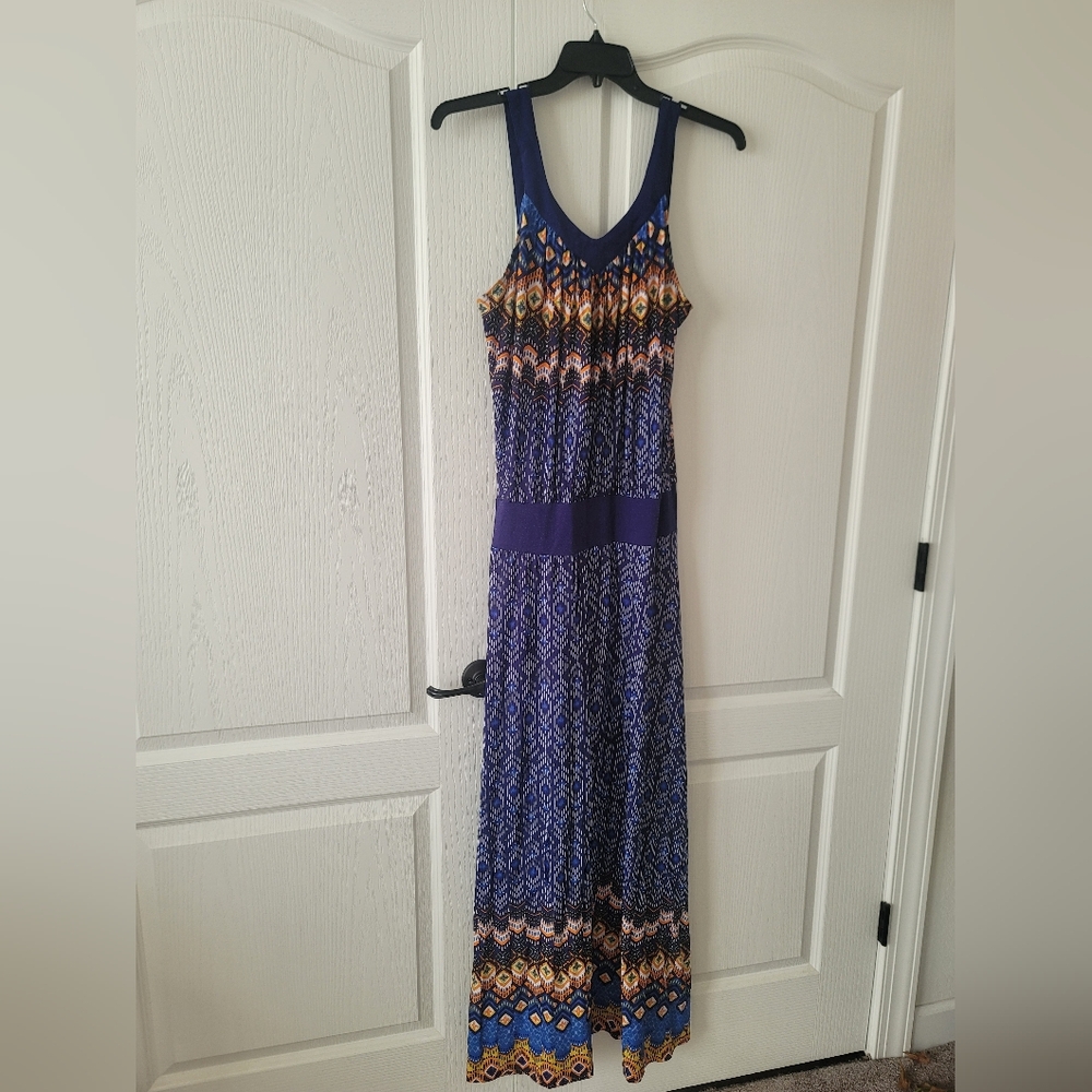 Blue Patterned Maxi Dress